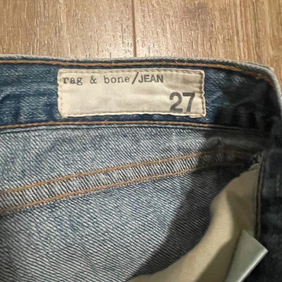 RAG & BONE Boyfriend Jeans Distressed in Moss Color - Size 27 - Picture 9 of 11